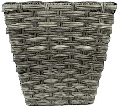DARO DEKO Rattan Blumentopf eckig L - 40 x 38cm - 1 Stück grau