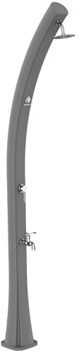 Sined Sole Grigia Curved HD polyéthylène Douche Solaire de Piscine avec Lave-Pieds, Grey