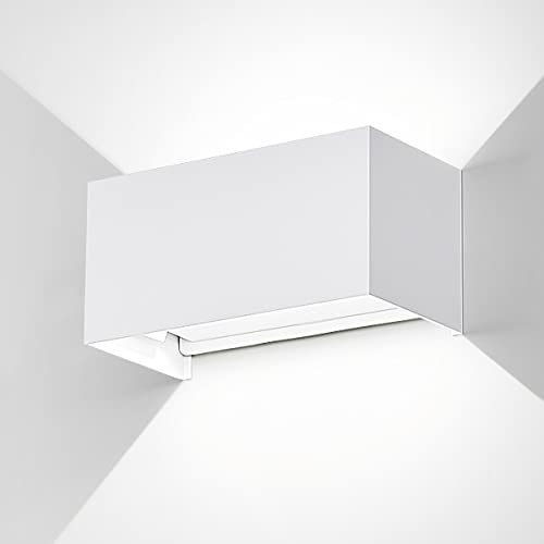 Dr.lazy 20W Dekorative Wandlampen,wasserdicht IP65 LED-Wandbeleuchtung im Innen-und Außenbereich, Einstellbarer Lichtstrahl, Außenwandleuchten 6000K kaltweiß (Weiß/kaltweiß)