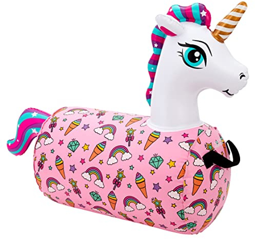 WADDLE Hip Hopper Inflatable Hopping Animal Bouncer Unicorn, Ages 2 and Up, Supports Up to 85 Pounds