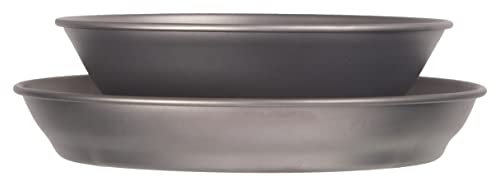 Lifeventure Superlight Titanium Plate And Bowl Set With Storage Pouch – Ultra Lightweight Ideal For Camping Or Travel, Silver