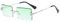YUELUQU Retro Rahmenlose Sonnenbrille für Damen Herren Mode Retro Rechteck Brille Quadratische durchsichtige Sonnenbrille (A-Silber/grün)