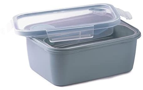 Snips | Rechteckige Lunchbox | Brotdose Vesperdose mit Deckel und 4 Sicherheitsverschlüssen | Brotdose erwachsene 1,50 L | 21 x 17 x 9 cm | BPA- und phthalatfrei | Hergestellt in Italien