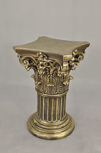 Cinar Säule Mäander Style Beistelltisch Marmoriert Dekosäule 80cm Griechische Antik Retro Rokoko Säule Barock Blumenständer Podest Handbemalt