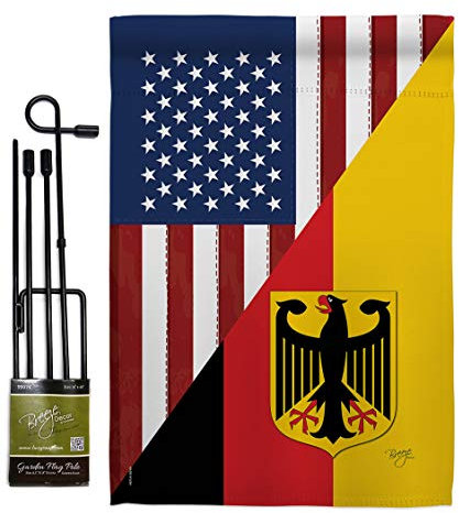 US-Freundschaft, deutsche Gartenflagge, regionale USA, amerikanische Allianz, Weltland, Sonderbereich, kleines dekoratives Geschenk, Hofhaus-Banner, Doppelbett, 32 x 48 cm
