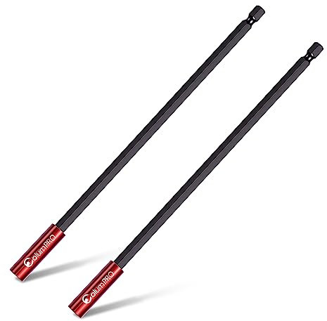 ColumPRO 2PCS 12inch Strong Magnetic Drill Bit Extension Holder for Impact Driver,1/4 Hex Shank S2 Steel Magnetic Screwdriver Extension,Drill Bit Extender