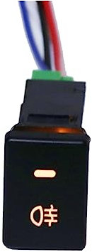 Gelb/grüner Druckschalter for Nebelschlussleuchte, 4-Draht-Taste, passend for Toyota, passend for Camry, passend for Prius, passend for Corolla, passend for Nebelscheinwerfer, passend for Schalter DC1