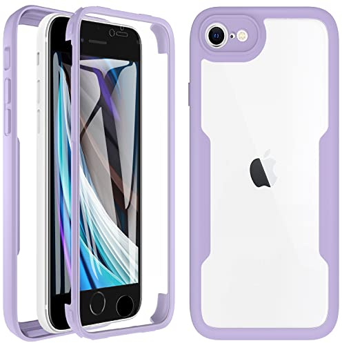 BESINPO iPhone SE 2020/SE2022 Case, iPhone 7/8 Case, Shockproof Built-in Screen Protector 360 Full Body Heavy Duty Protection Anti-Scratch Bumper Cover Phone Case for iPhone SE /7/8-Purple