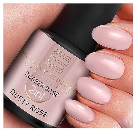SHAYENNE 2in1 Rubber Base Color Dusty Rose Gel Nagellack 15 ml für UV LED Lampe | MADE in Germany | Cover Gel Nail Polish for UV Nail Lamp | LED Nagel Lack Gellack Nagelgel