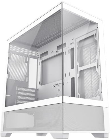 GameMax Vista Mini White Dual Tempered Glass Panelling Micro-ATX PC Gaming Case with GameMax V4.0 PWM ARGB Hub Included