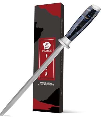 WILDMOK Honing Steel Super Hardness Sharpening Rod, 9 Inch Knife Sharpener