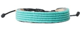 Massai Armband - Sea Green - Original Fair Trade Schmuck aus Afrika - Hochwertiges Lederarmband und Perlenarmband für Männer & Frauen - Handgefertigt von den Massai Maker Mums in Kenia (S)