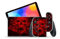 GamesMonkey® - Skin kompatibel mit Nintendo Switch – Oled Classic – selbstklebende Schutzhülle aus mattem Vinyl HD – Displayschutzfolie Decal Faceplate (Classic, Roter Schädel – D020)