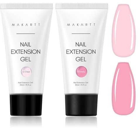 Makartt Poly Nail Extension Gel: Nail Thickening Acrylic Extension - Starter Polish Pink & Cheeky