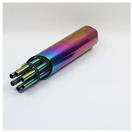 ENLIGMA Motorräder Auspuffanlage Motorrad-Schalldämpfer-Rohr-Motorrad Modifizierter Pit-Bike-Roller Für -Auspuff(C)