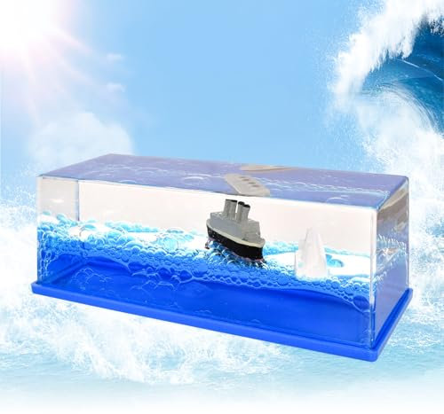 DEARBAG Modèle de Bateau Pirate insubmersible, Bateau One Piece, Acrylic Bouteille de Dérive Fluide, Modèle Bateau Flottant, Soulagement du Stress, pour Ornement de Bureau de Décoration (B)