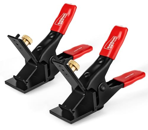 Goldblatt RED 1 Pair XL JAG Clamp, Mason Line Clamps, Adjustable Brick Laying Tools for String Line
