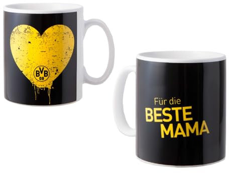 Borussia Dortmund Tasse - Für die beste Mama - schwarz Kaffeetasse BVB 09