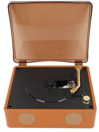 Vintage Desktop CD Player with Speaker, 2000mAH Rechargeable Desktop CD Player, Portable Retro Suitcase CD Player for Home with Bluetooth Out Input, USB Playback, Headphone Jack