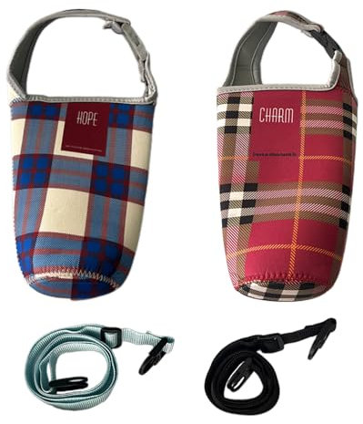 XINGSUI Lot de 2 Sac à Bouteille en Néoprène, Tumbler 30oz Sac de Transport avec bandoulière poignée, Réutilisables Sac Porte Bouteille, pour Voyage Randonnée Camping(Ciel Violet, Ciel Bleu) (BBBT-2)