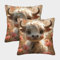 kaiyun Autotoon-Tiere Kissenbezug,2er-Pack 45x45cm Kissenbezug,Sofa Kissen,modernes Yak,Schlafzimmersofa,Outdoor-Kissenbezug