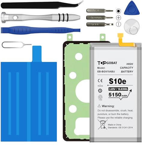 TOPGOBAT Ersatz für Samsung Galaxy S10E Akku,5150mAh Hohe Kapazität Kompatibel mit Samsung Galaxy S10E Modell (SM-G970 G970F/DS G970U G970W) mit Tool Kits,EB-BG970ABU