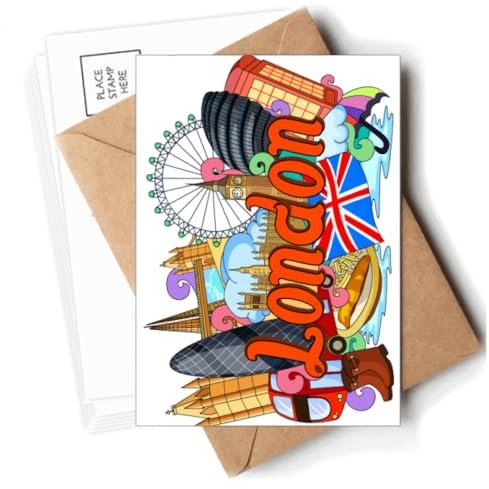 London Eye England Postkarten, Umschläge, blanko, Notizkarten, Versand