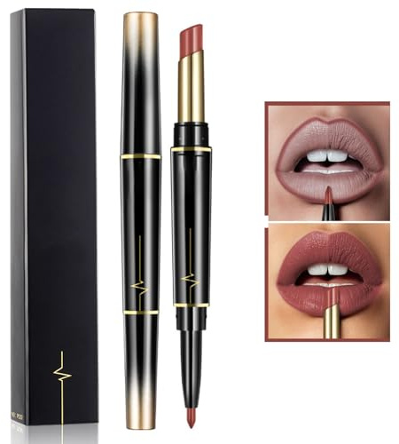 16 Farben langanhaltender Lippenstift und Lippenkonturenstift-Kombination, Lippenkonturenstift und Lippenstift für Frauen, langanhaltender Lippenstift,matter Lippenkonturenstift (05#)