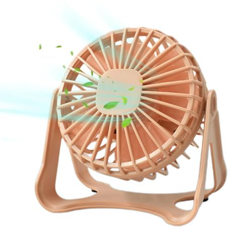 ventilador de escritorio, pequeño ventilador para escritorio - Ventilador de escritorio silencioso - Ventilador recargable USB de 3 velocidades con batería incorporada, ventilador portátil de ajuste a