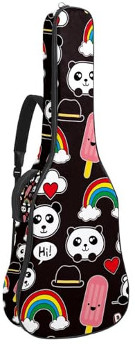 Eslifey Gitarrentasche für Akustikgitarre, bunt, Schmetterling, Lila, verstellbarer Schultergurt, Gitarrentasche, Gigbag 101,6 cm, 104,4 cm, 106,7, Mehrfarbig 4, 42.9x16.9x4.7 in, Taschen-Organizer