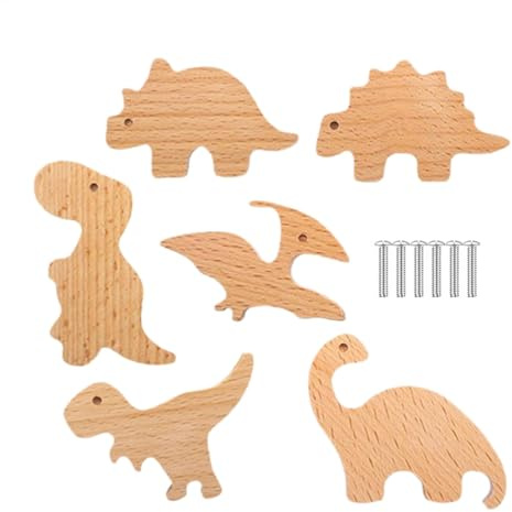 6 Stück -Tier-Schrankknäufe, Holzschrankknöpfe mit Schrauben, dekorative -Kommodenknöpfe, niedliche Cartoon-Tier-Schubladenknöpfe, niedliche Tierform, Möbelgriff für Kinderzimmer