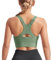 Atxnn Damen Sport BH Einstellbarer Breiten Schultergurt Yoga Bra Push up Bustier Racerback Nahtlose Gepolstert ohne Buegel für Fitness Lauf Joggen, GRÜN M
