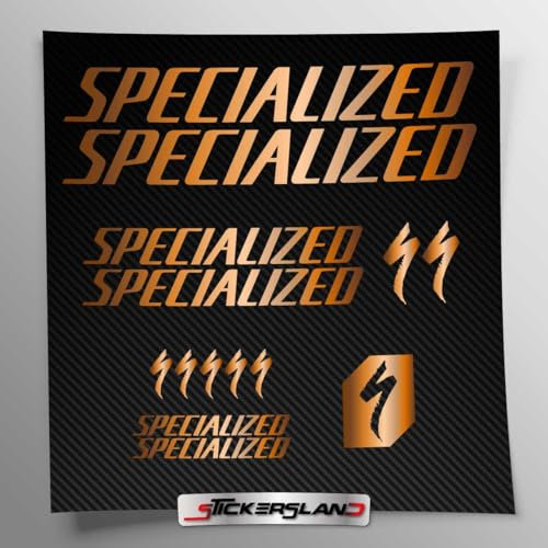 Stickersland® Aufkleber-Set kompatibel mit Rahmen MTB Mountainbike und Helm | Decals Aufkleber für Fahrrad Schriftzug Logos | Stickersland® (Kupfer / Bronze glänzend metallisiert)