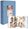 Cyiecw Fotoalbum Einsteckalbum für 200 Fotos 10x15cm, Leinenbezug Fotobuch mit Frontfenster, 50 weiße Seiten Slip in, Perfekte Geschenk für Mutter Familie Hochzeiten Reisen Baby