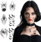6 Feuilles Araignée Chauves-Souris Tatouage,Halloween Araignée Tatouages Temporaires,Araignée Sticker Visage, pour Halloween Maquillage Carnaval Cosplay(Noir)