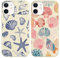 Phoona 2 Pack Cute Case for iPhone 12 / iPhone 12 Pro 6.1, Beach Blue Ocean Seashell Aesthetic Summer Girly Design Pattern for Girls Women, Slim Soft Silicone Shockproof Bumper Protector Cover
