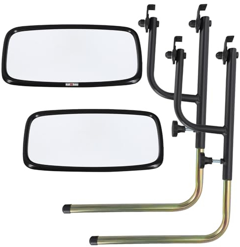 KOTARBAU® 2 Stk Traktor-Spiegel 15,5 x 28,5cm Universal PVC mit Halterung 48-71 x33cm Aluminium Teleskop Spiegelhalter Traktor Außenspiegel Landmaschinenspiegel Landwirtschaft Spiegelarm Spiegelstange