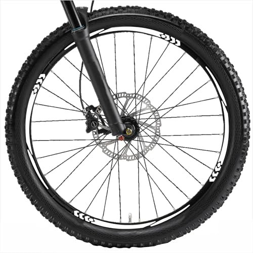 Decalart Kit adesivi per Cerchi Ruote Mtb Bici mountain bike corsa sport 26 27,5 28 29 Pollici completo 2 ruote decalcomanie sticker filetto strisce L003 (010 Bianco, 26 Pollici)