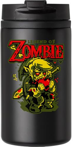 Zombie eating Coffee Cup Travel Mug for Hot & Cold Drinks Double Walled Thermal Mug with Leakproof Lid Black