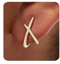 MUMREUES Ohrringe Gold Creolen 14K Vergoldet Statement Ohrringe Damen Stecker Hypoallergen Wasserfest Minimalist Schmuck Geschenke