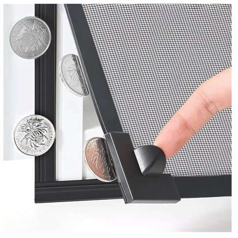 ZCXMNL Moustiquaire Magnétique Réglable avec Cadre Noir Et Maille en Fibre De Verre, 52 Tailles(140x160cm)