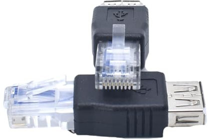 HDOYTXXM Adaptateur USB vers Ethernet USB A femelle vers RJ45 mâle Adaptateur réseau Ethernet pour modems et routeurs haut débit 2 pièces