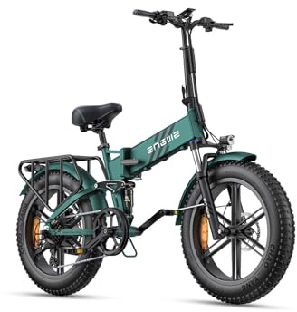 ENGWE Bicicletta Elettrica Pieghevole| 768Wh 16AH Durata 110KM| | 20×4.0 Fat Tire|Sensore di Coppia| Sospensione Completa| 8 Velocità| ENGINE Pro 2.0