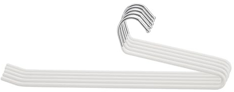 SHIMOYAMA Hosenbügel, Metall, rutschfest, Einzelstange, offenes Ende, Kleiderbügel für Jeans, Hosen, Schals, platzsparend, 5 Stück (weiß)