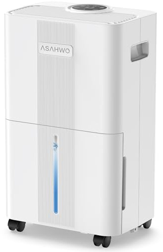 Deumidificatore per la casa, 1600 mq, deumidificatore per cantina con tubo di scarico, deumidificatori silenziosi, controllo intelligente dell'umidità, timer 24h, 3 modalità, portatile per camera da