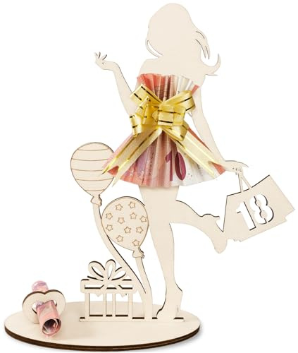 ARTREE Geldgeschenke Geburtstag Mädchen 18. Geburtstag Geschenk Mädchen | Geldgeschenk Geburtstag Holz Schild Gästebuch, 18. Geburtstag Mädchen, Partygeschenk-Packs mit verschiedenen Artikeln