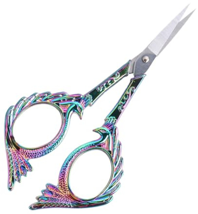 OSALADI Ciseaux à Sourcils Légers et Stylés en Acier Inoxydable Coloré Coupe Taillage de Barbe, Outil de Professionnel pour Usage Domestique