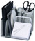 Wedo 65554 Stifteköcher Butler Office (4 Fächer und Schrägablage, Drahtmetall) silber
