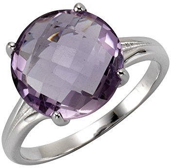 Zeeme Gemstones Damen Ring 925/- Sterling Silber Geschwärzt Amethyst weiß 4,7ct. 358271174
