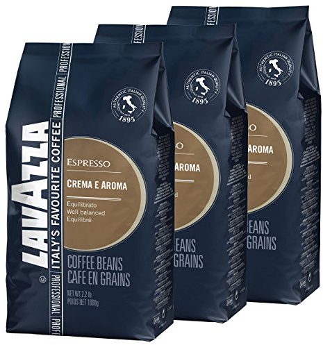 Lavazza Coffee Cream E Aroma Espresso Roast Coffee, Whole Bean Coffee, Beans, 3 x 1000 g